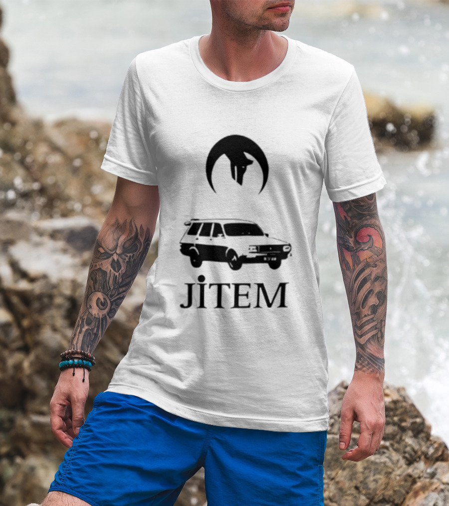 Jitem Beyaz Toros Wolf Symbol Oversize T-Shirt