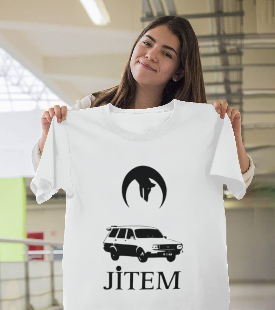 Jitem Beyaz Toros Wolf Symbol Oversize T-Shirt