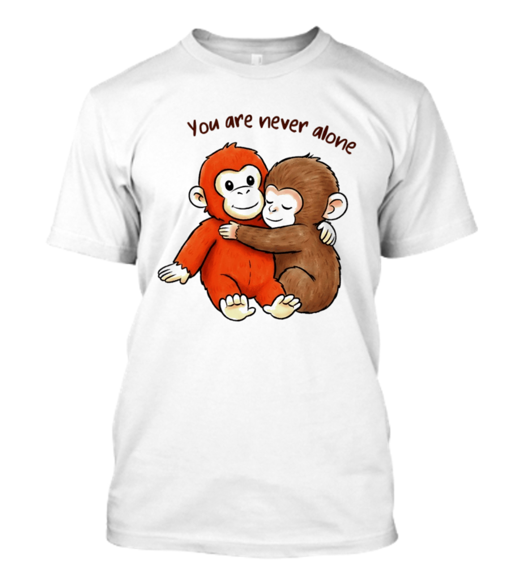 Punch The Monkey Panchi Kun You Are Never Alone Hugging Friends T-Shirt