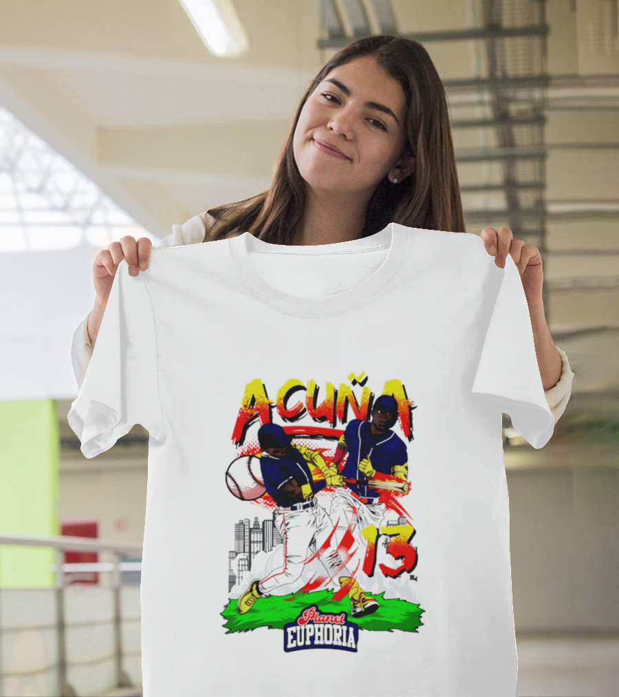 Acuna Euphoria Atlanta Braves 13 Hand Drawn T-Shirt