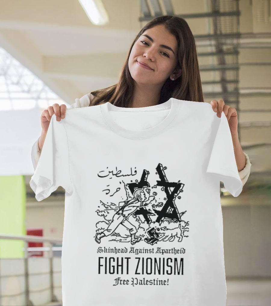 Skinhead Against Apartheid Fight Zionism Free Palestine T-Shirt