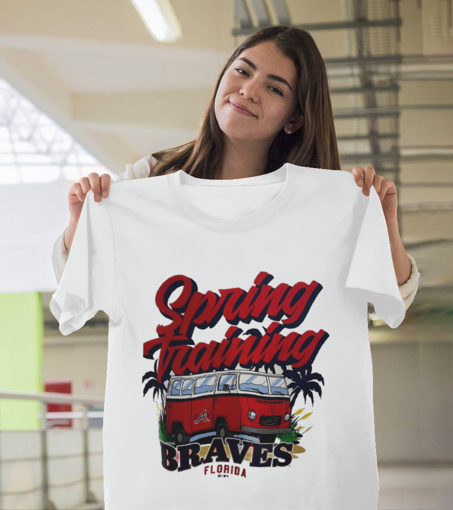 Spring Training Braves Florida Vintage VW Bus Palm Trees T-Shirt
