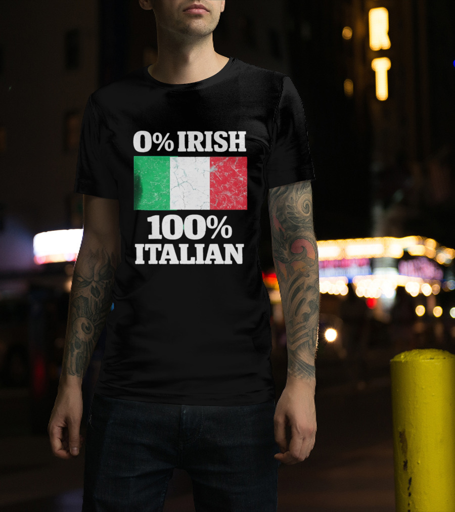 0 Irish 100 Italian Flag Heritage Pride Italy T-Shirt