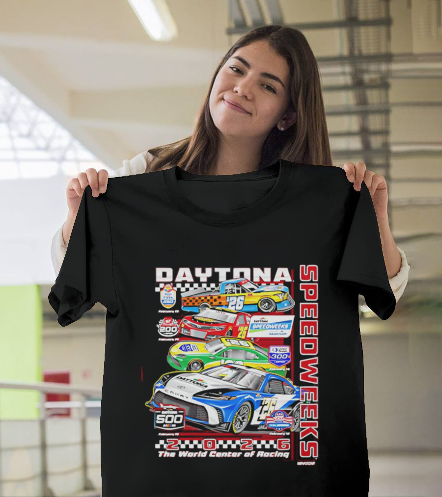 2026 Daytona 500 Speedweeks The World Center Of Racing Champion Cars Racing T-Shirt