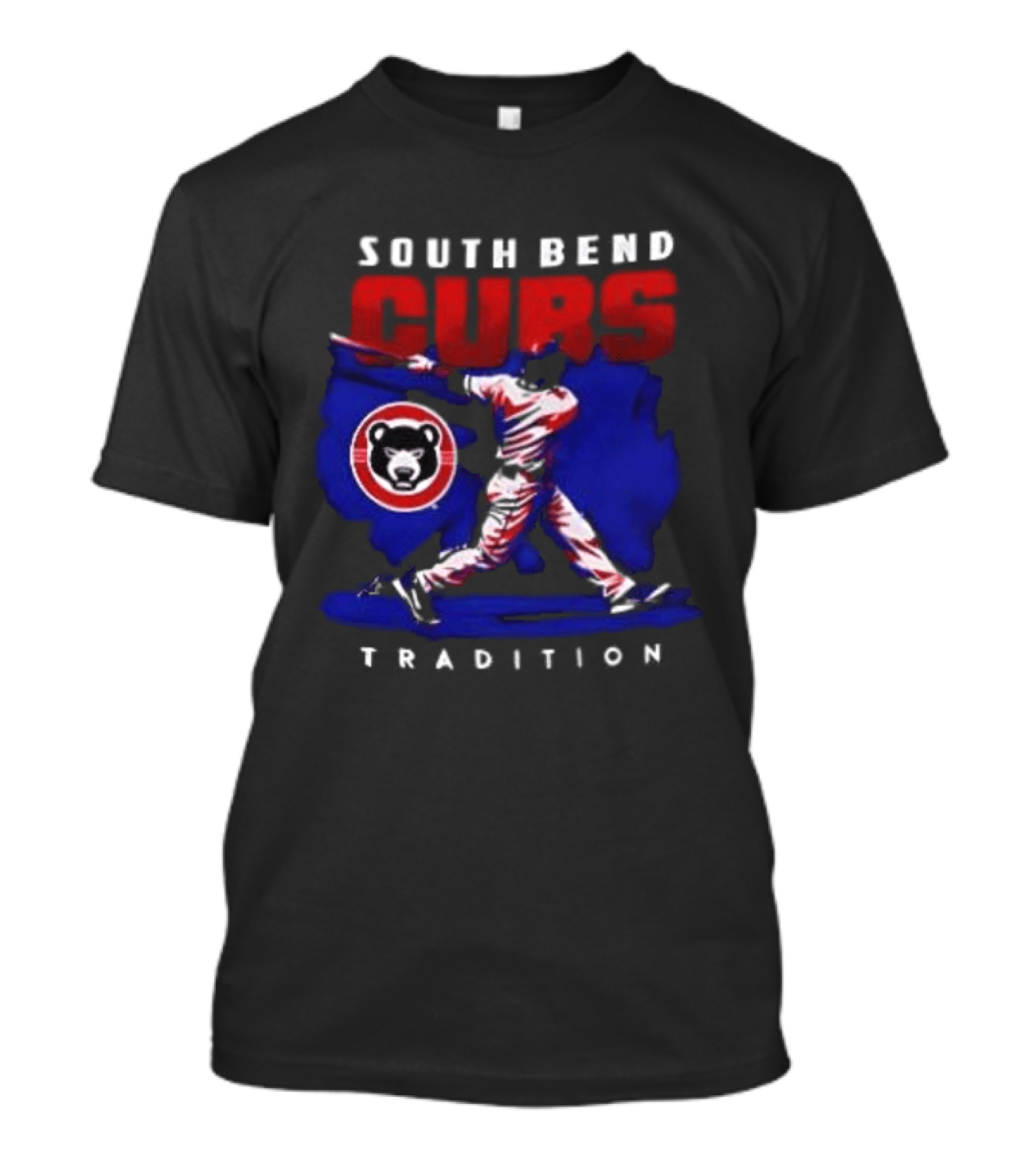 South Bend Cubs Tradition Vintage Baseball Player T-Shirt