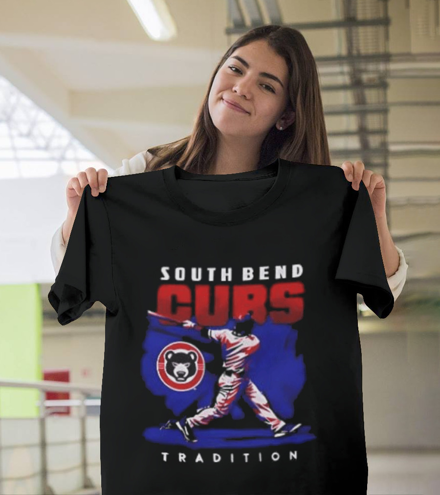 South Bend Cubs Tradition Vintage Baseball Player T-Shirt