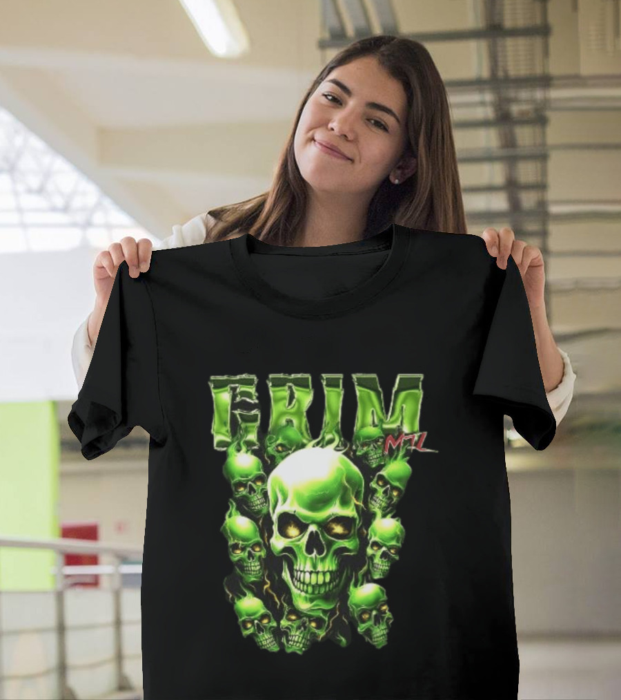 Grim MTL Green Skull Cluster Hommage To Juicy J T-Shirt