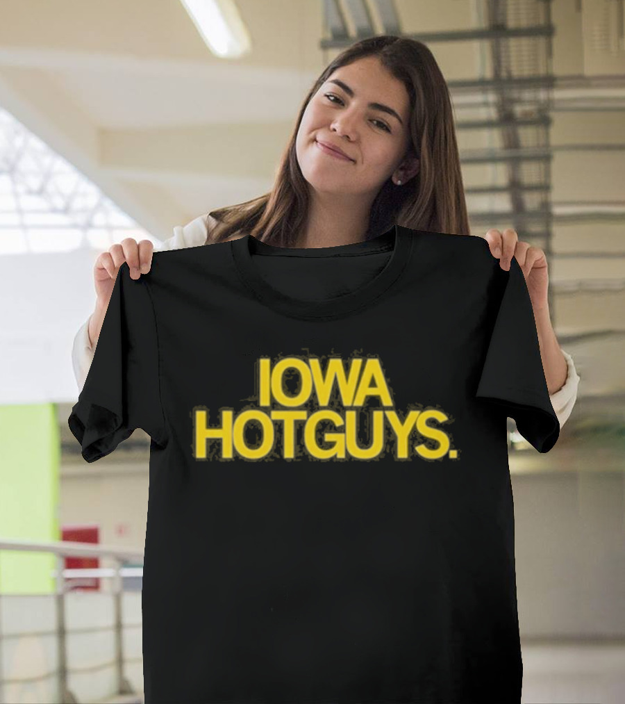Iowa Hotguys Bold Yellow Typography Pullover T-Shirt