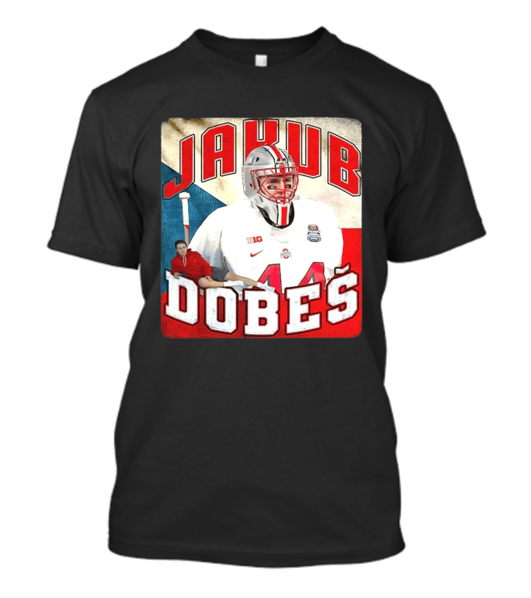 Jakub Dobeš Ohio State Buckeyes Hockey Big Ten 44 T-Shirt