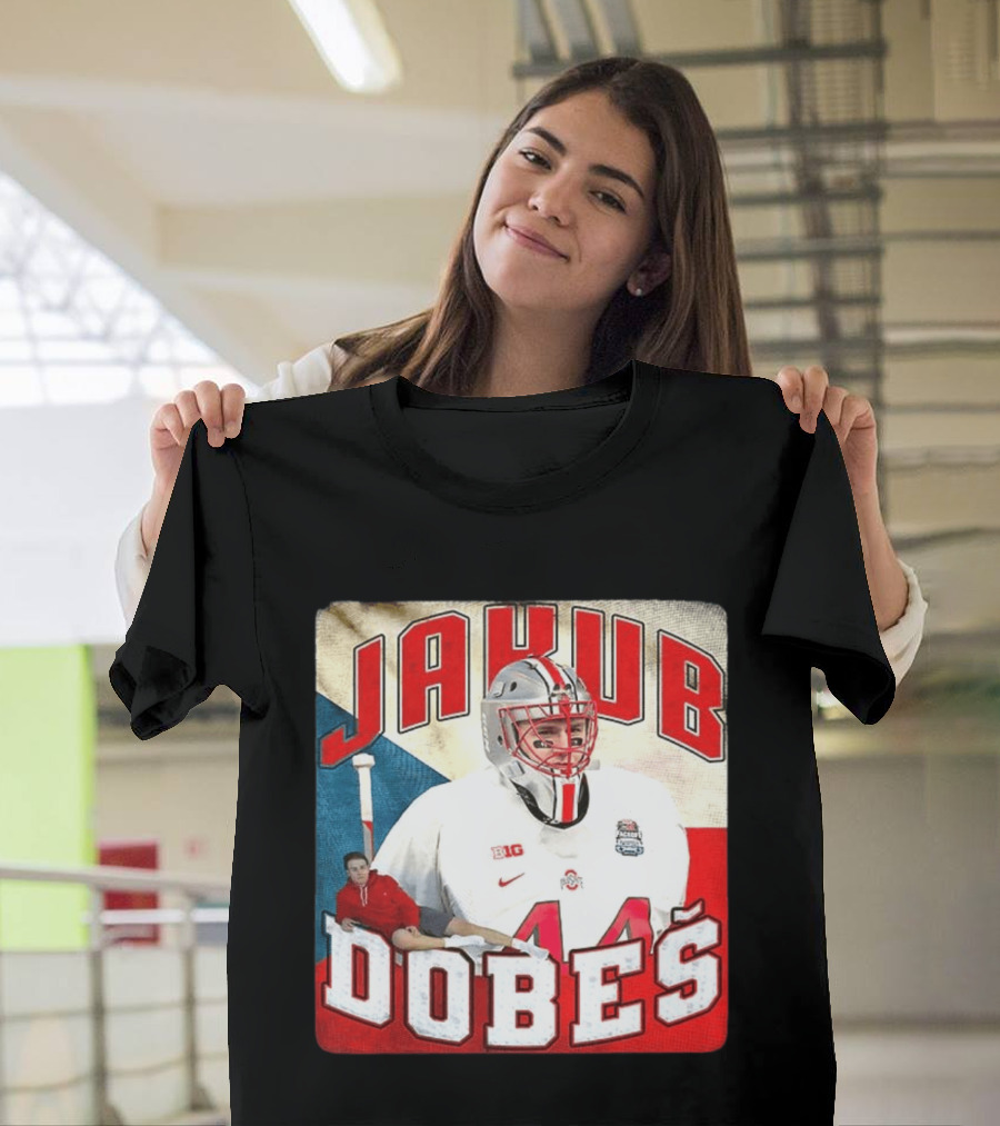 Jakub Dobeš Ohio State Buckeyes Hockey Big Ten 44 T-Shirt