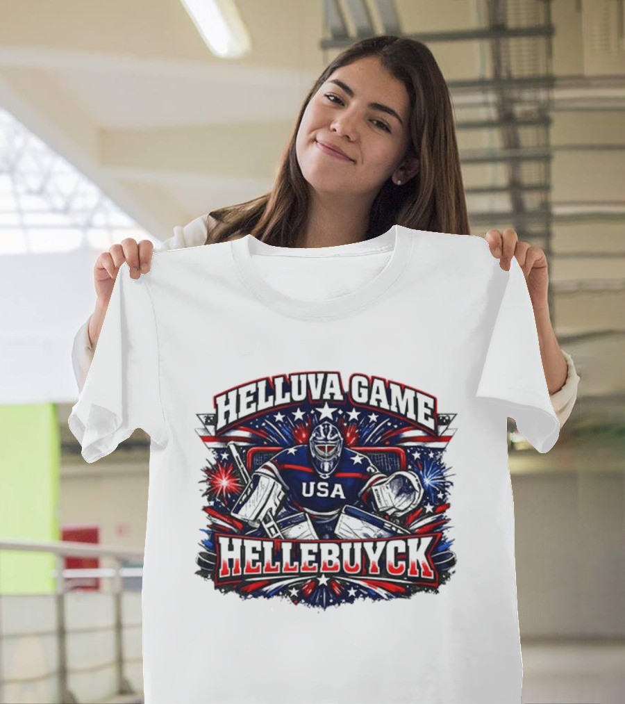 HelluVa Game Hellebuyck USA Ice Hockey World Champion T-Shirt