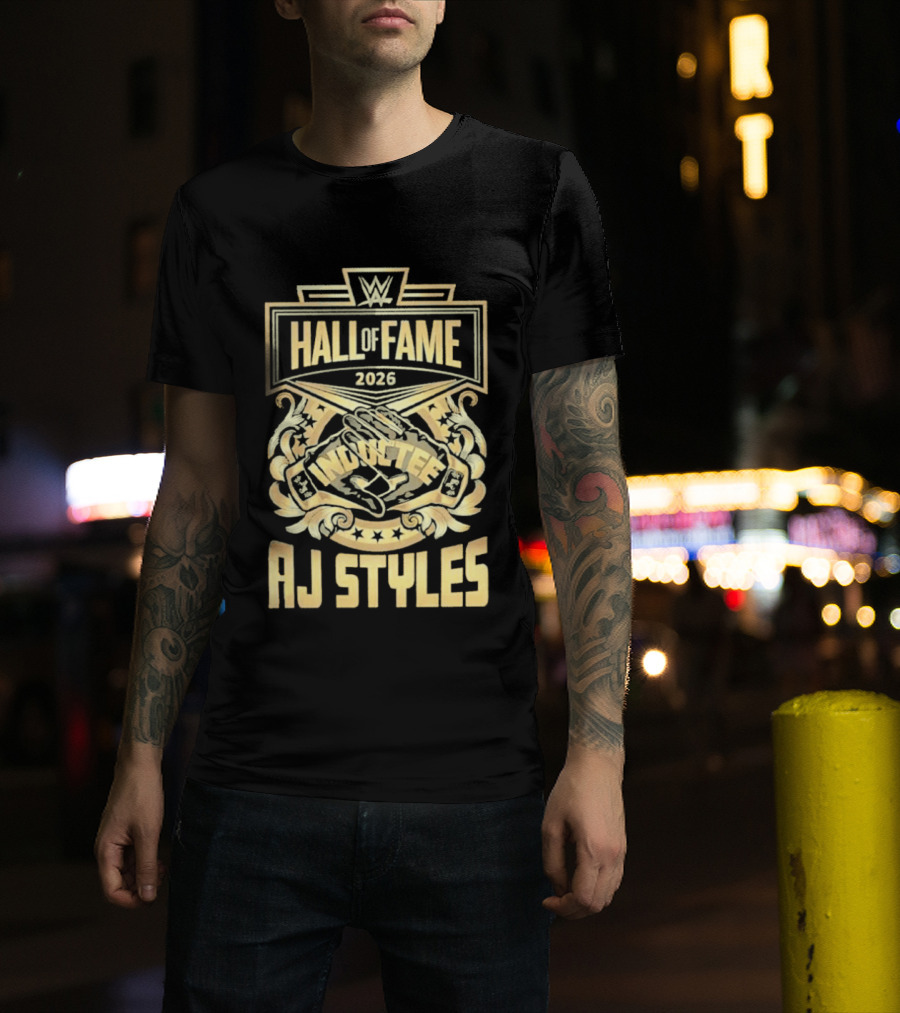 AJ Styles WWE Hall Of Fame 2026 Phenomenal Induction T-Shirt
