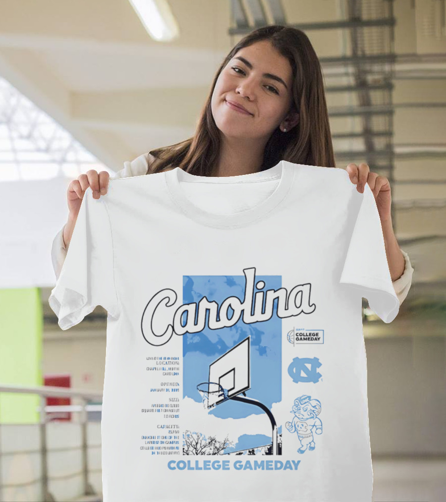 Carolina College Gameday North Carolina Tar Heels Basketball Sky T-Shirt