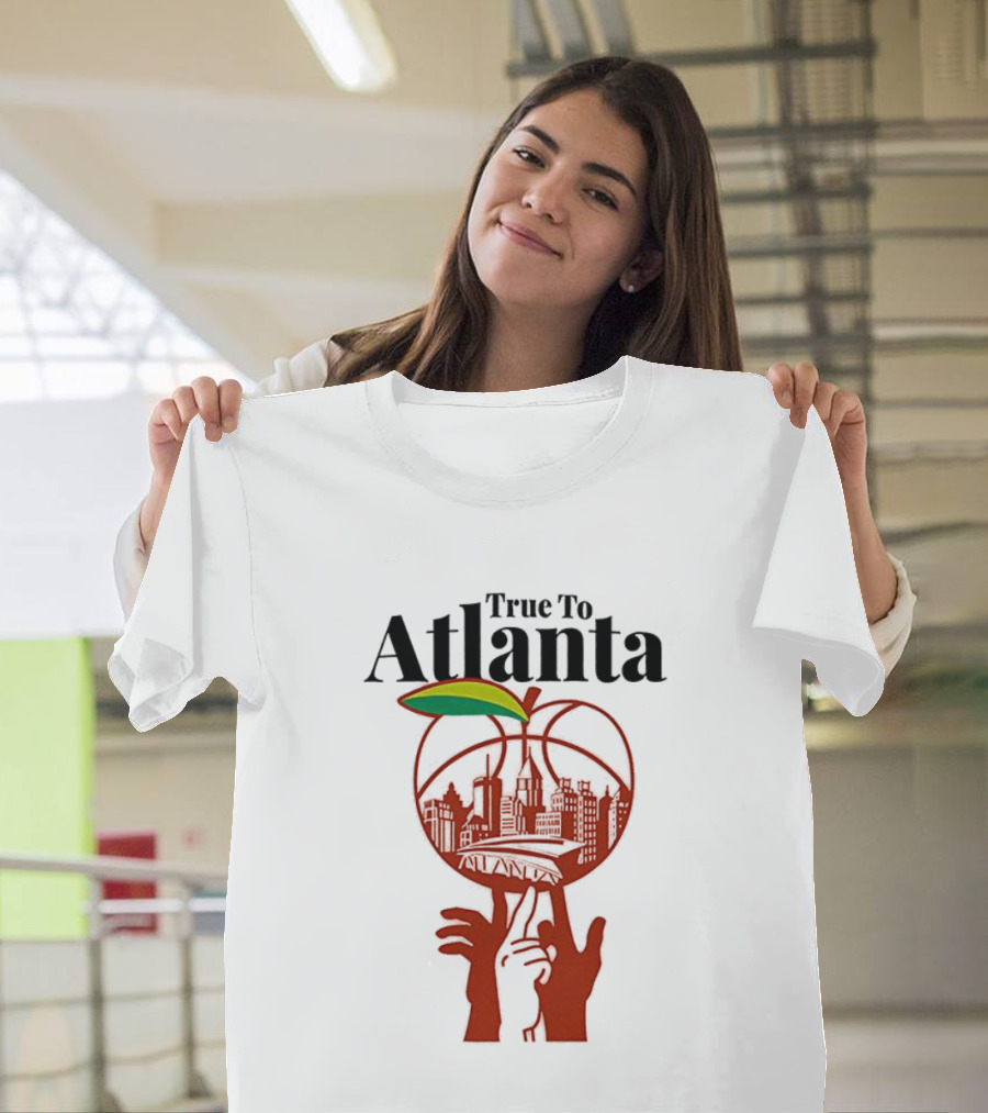 True To Atlanta City Skyline In Peach T-Shirt