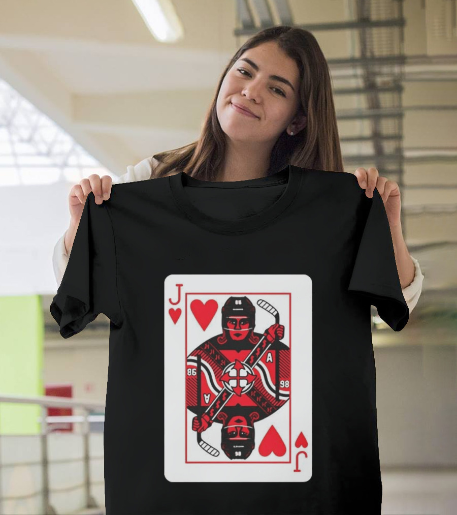 Jack Hughes Playing Card Hockey Jersey 86 Jack Of Hearts Ace T-Shirt