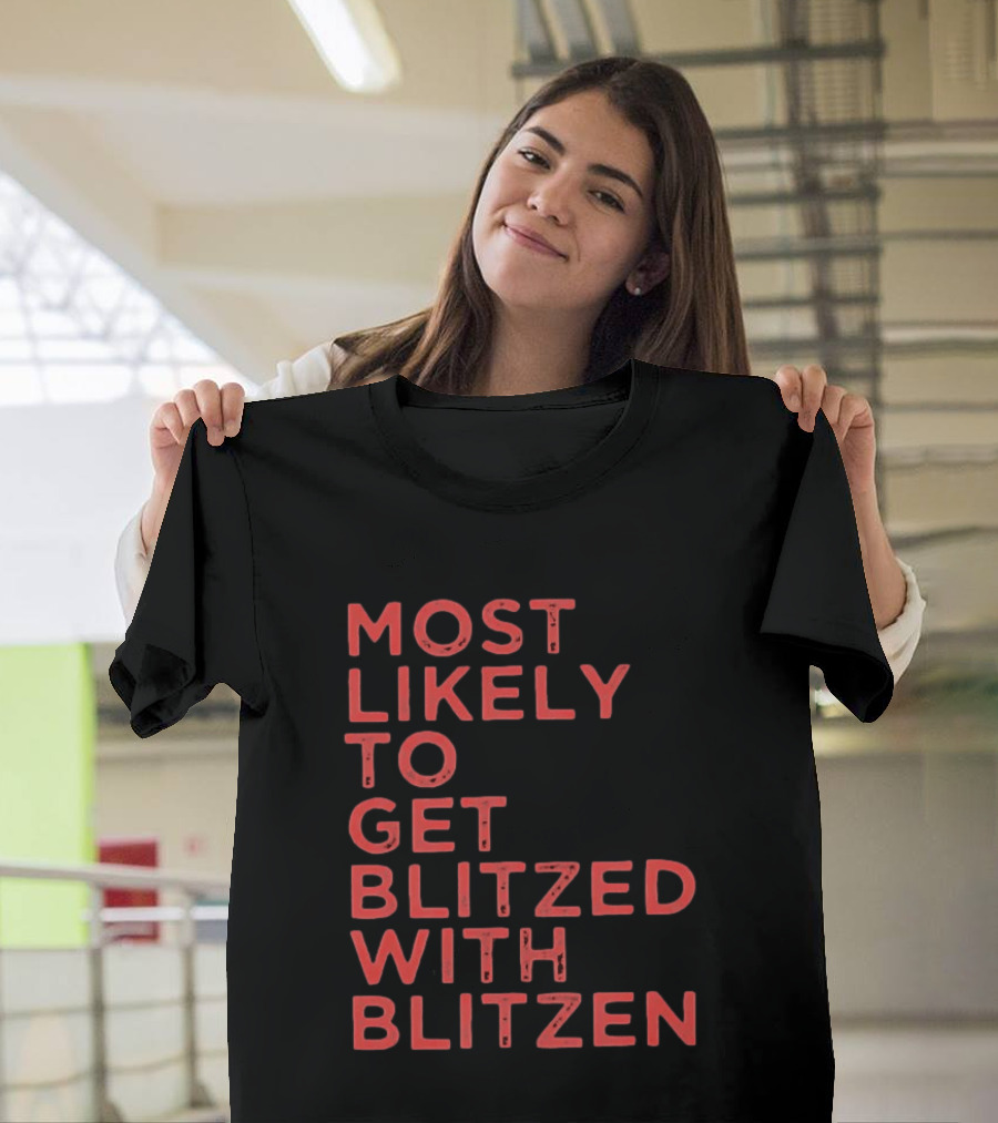 Most Likely To Get Blitzed With Blitzen Christmas T-Shirt