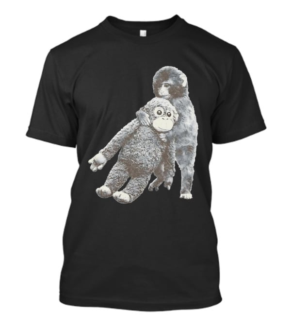 Punch Kun Monkey Plush Toy Hugging Scene T-Shirt