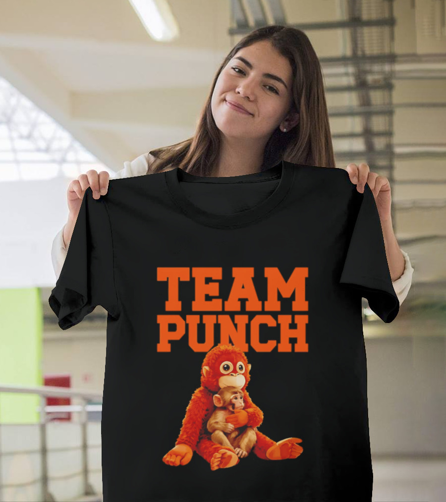 Team Punch Monkey Duo 2026 Vibrant Orange Characters T-Shirt