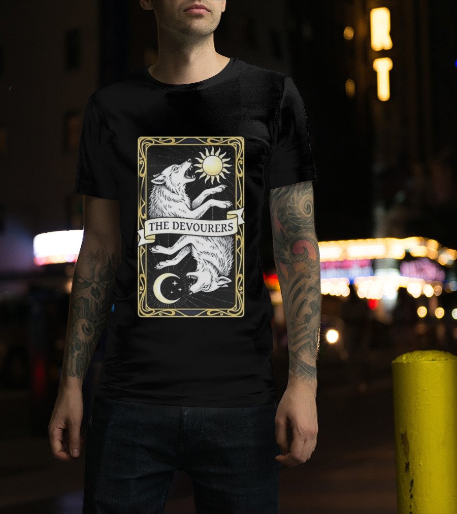 Skoll And Hati Norse Mythology Tarot Card Sun And Moon Wolves The Devourers T-Shirt