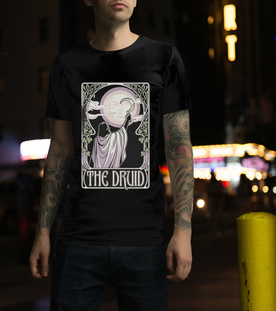 The Druid Tarot Card Moon And Sickle Mystical T-Shirt