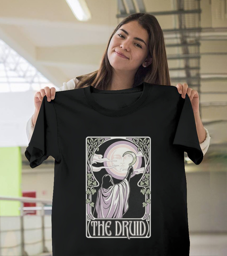 The Druid Tarot Card Moon And Sickle Mystical T-Shirt