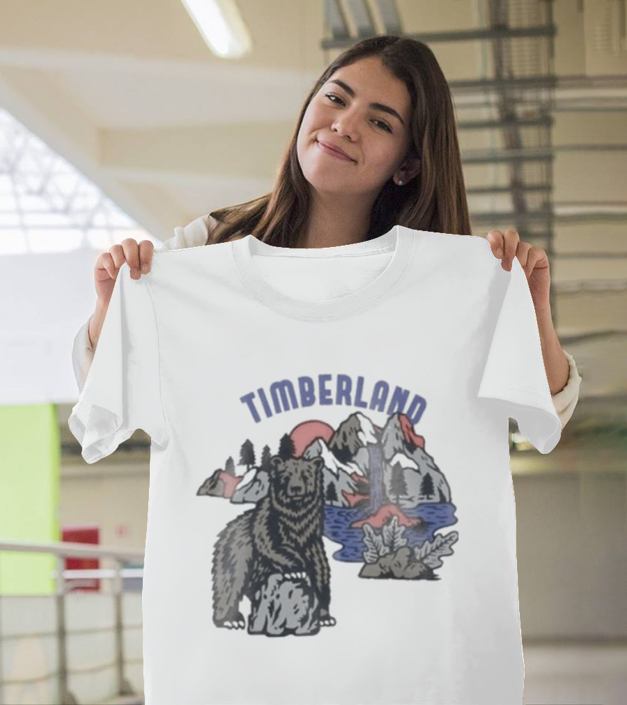 Timberland Bear Mountains And Sunset T-Shirt