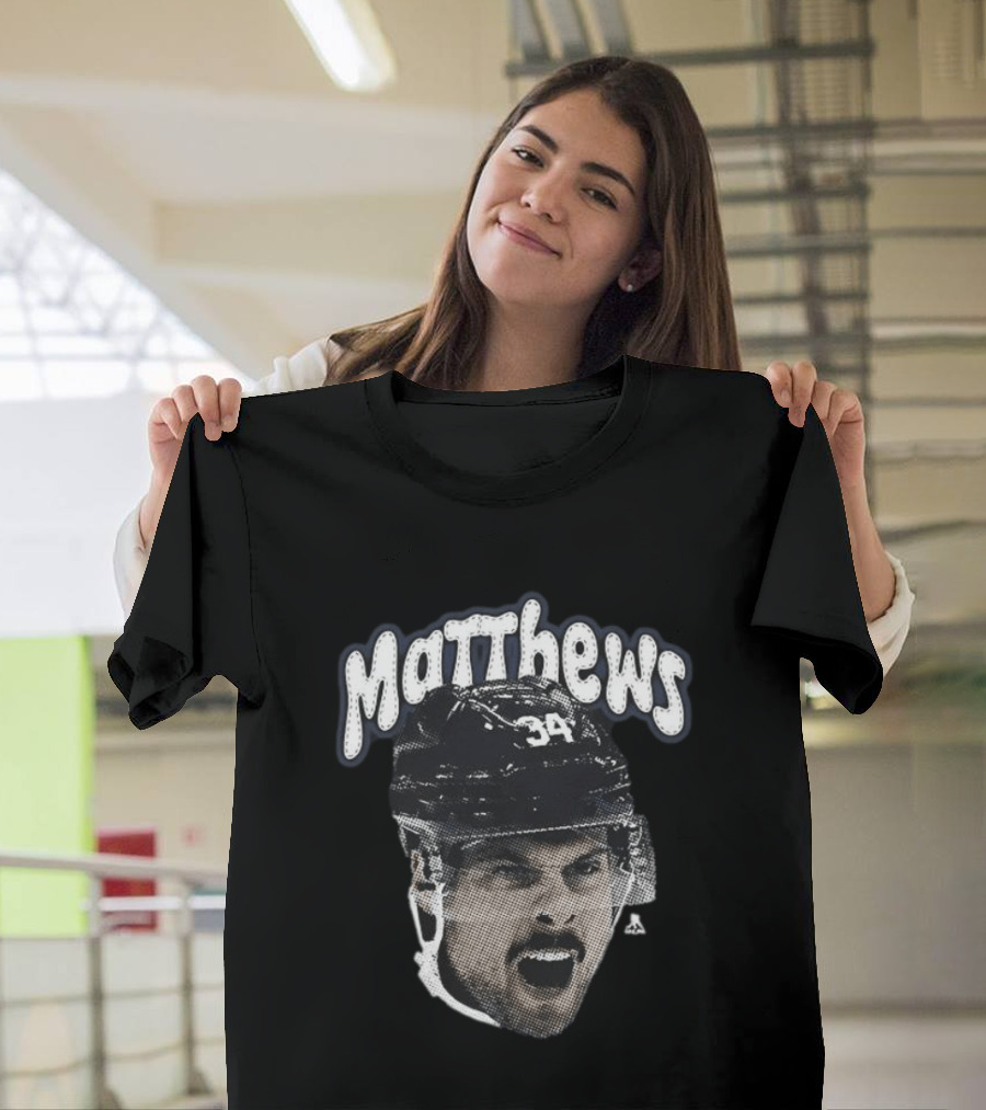 Auston Matthews 34 Big Face Toronto Maple Leafs Hockey T-Shirt