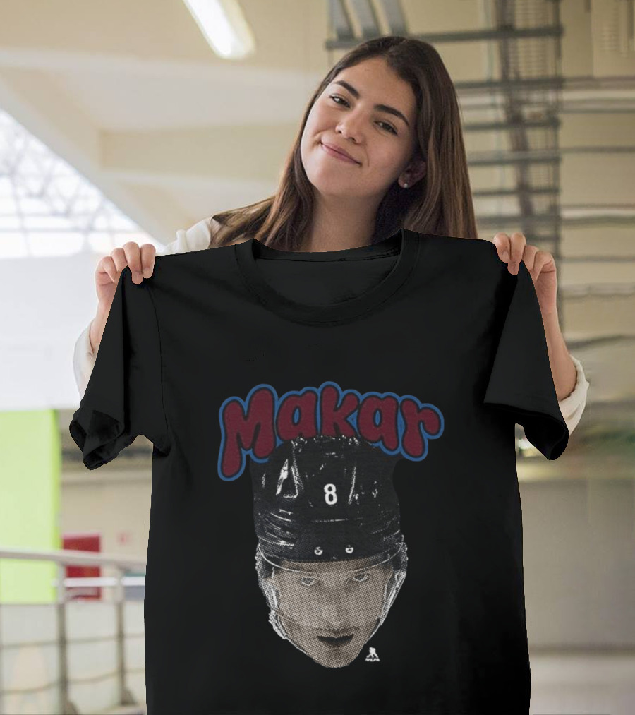 Cale Makar 8 Big Face Colorado Avalanche Hockey T-Shirt