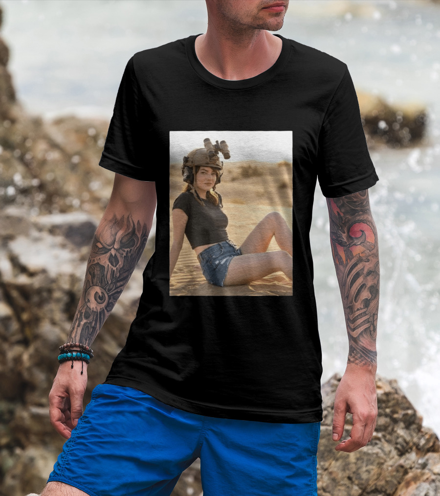 Emma Stone Desert Night Vision Helmet Adventure T-Shirt
