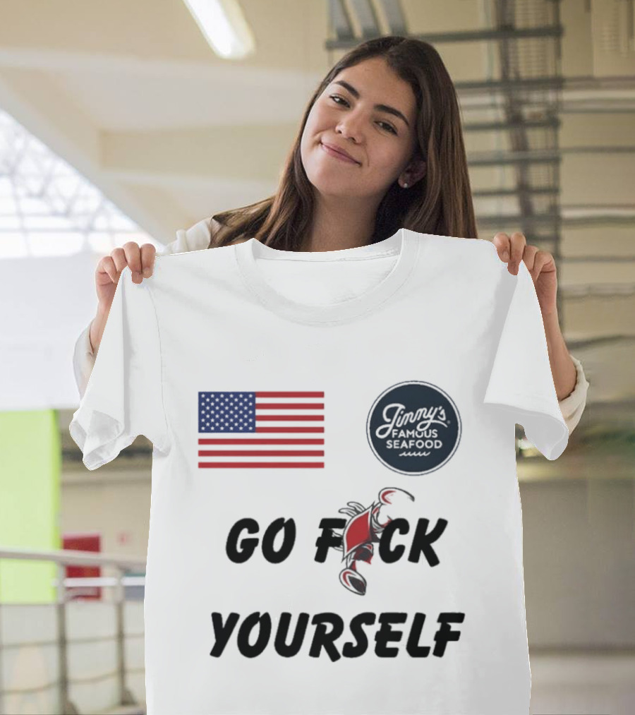 Jimmys Seafood Go F Yourself Crab American Flag T-Shirt