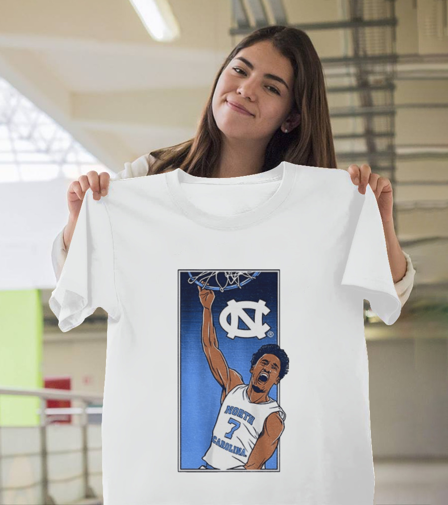 North Carolina Tar Heels Seth Trimble Basketball Dunk T-Shirt