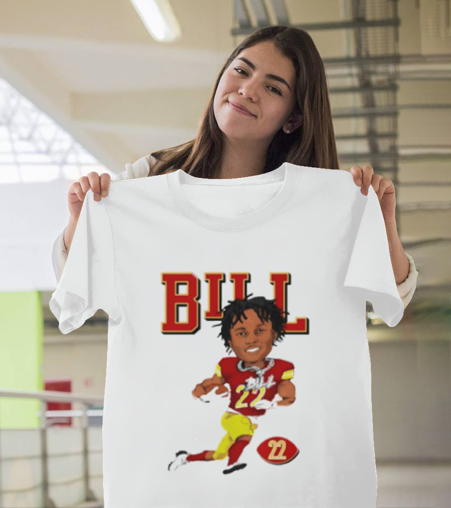 Original Bill 22 Washington Commanders Cartoon Football Player T-Shirt
