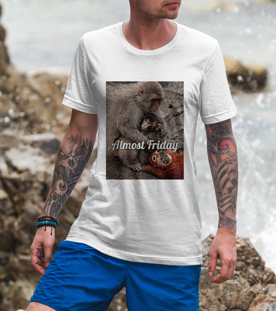 Almost Friday Punch The Monkey Hug Bodyguard T-Shirt
