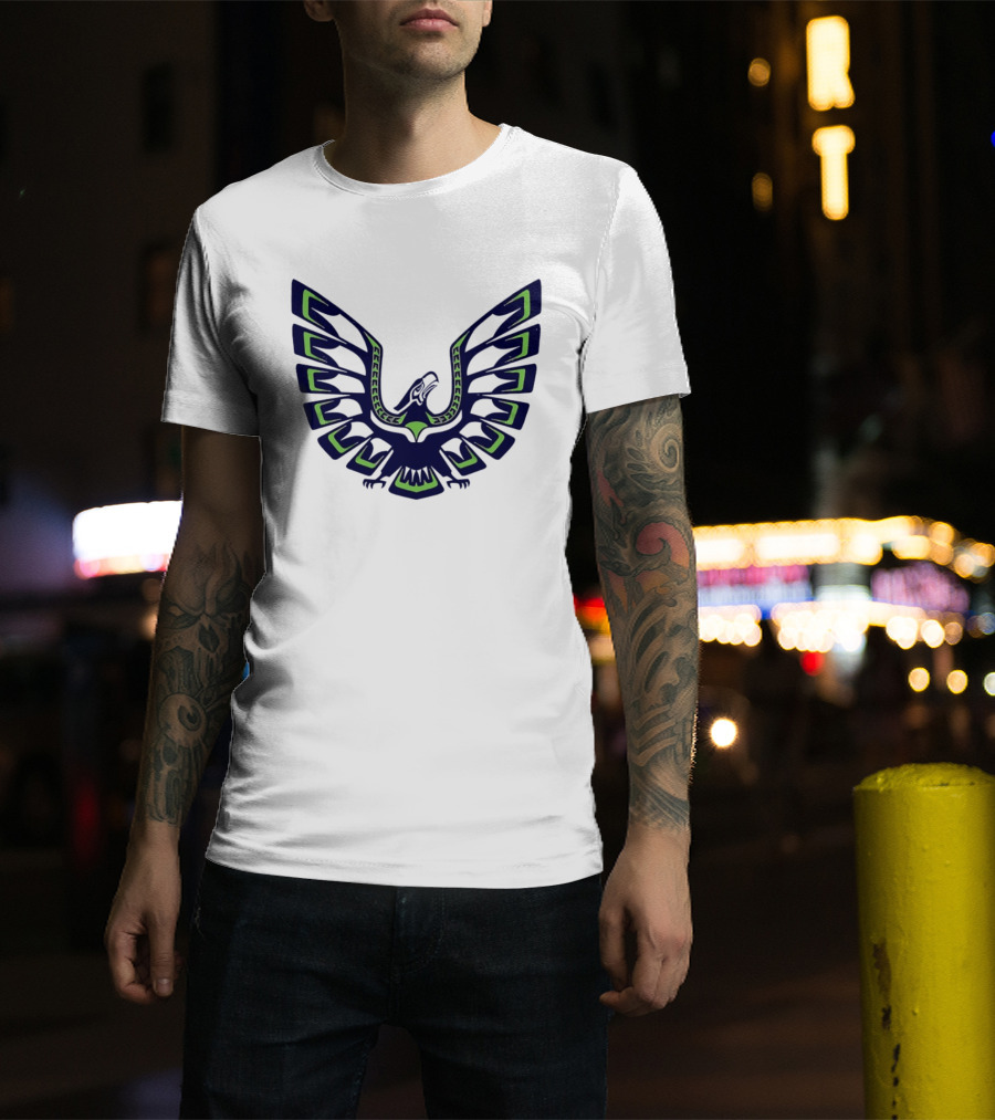 Seattle Seahawks Eagle Wings Tribal T-Shirt