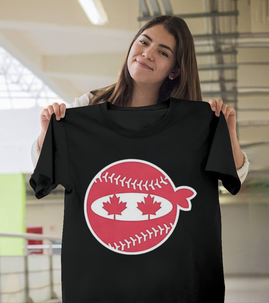 Canada Baseball Maple Leaf Ninja Pitching T-Shirt