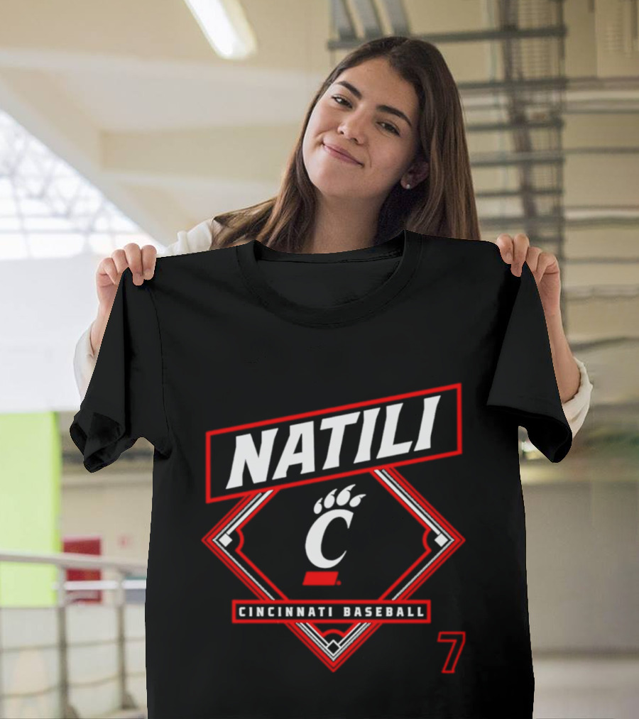 Natili Cincinnati Baseball Bearcats 2026 Number 7 T-Shirt