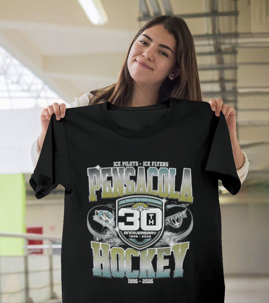 Pensacola Ice Pilots Ice Flyers 30th Anniversary 1996 2026 Hockey T-Shirt