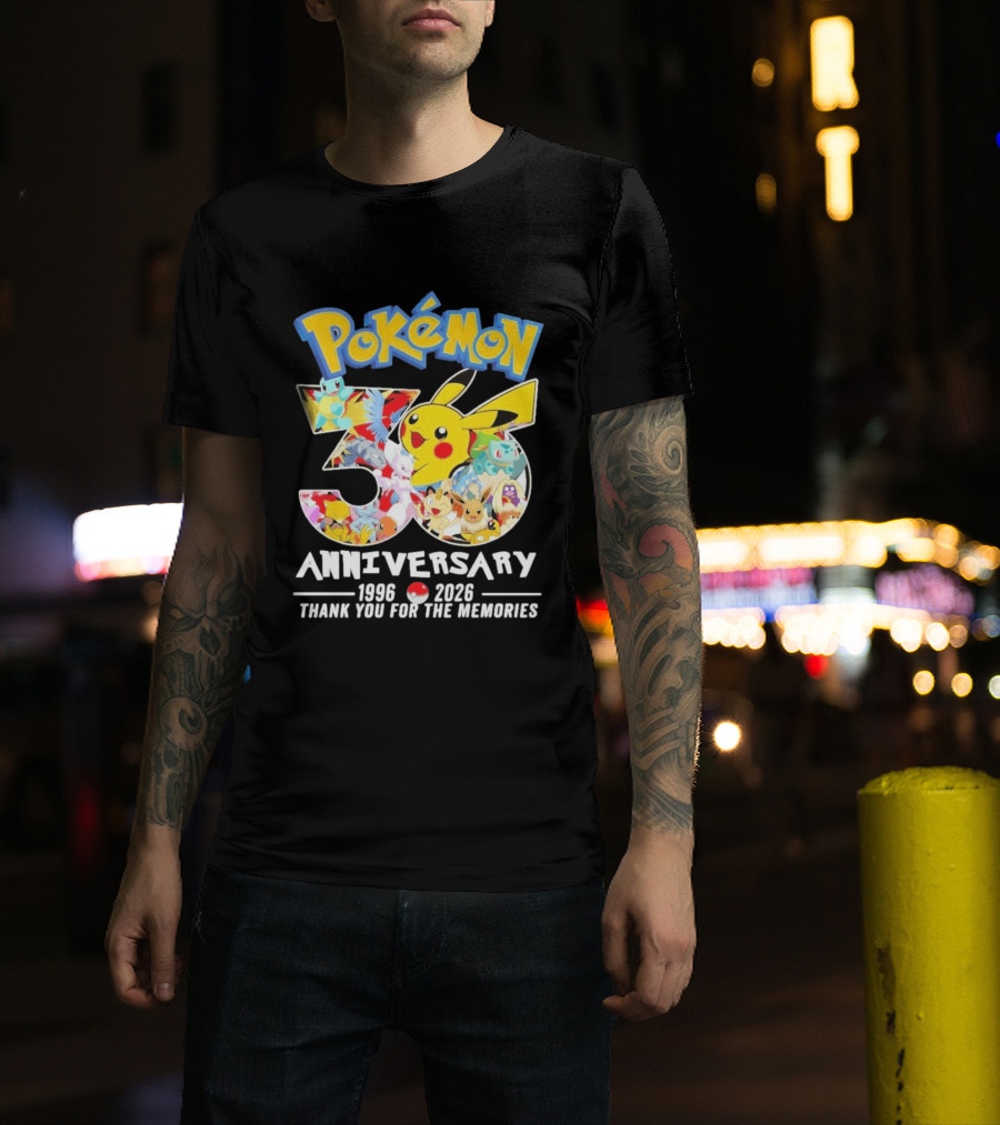 Pokémon 30th Anniversary 1996 2026 Thank You For The Memories T-Shirt