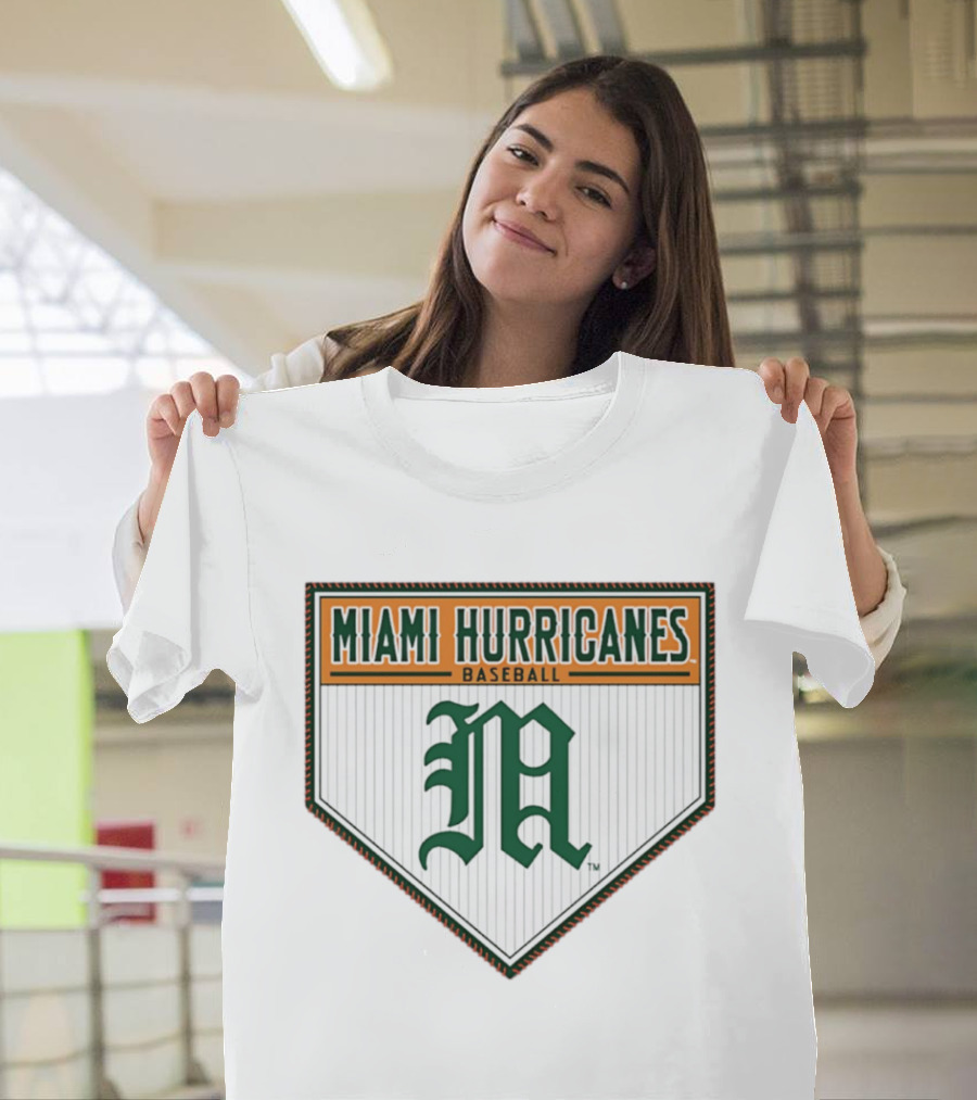 Miami Hurricanes Baseball M Home Plate T-Shirt