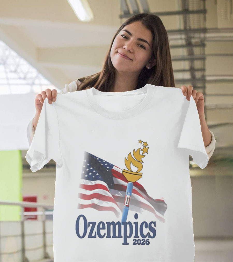 USA Flag Torch Ozempics 2026 Stars T-Shirt