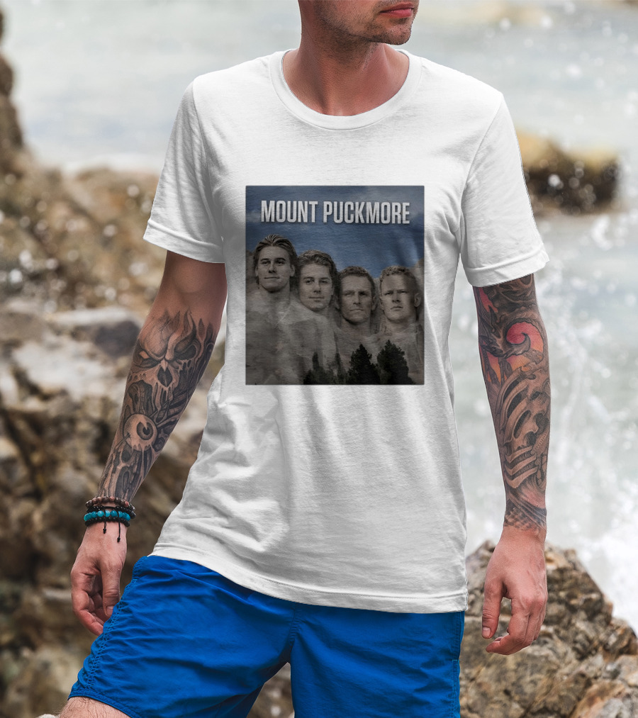Mount Puckmore Hockey Stars Carved Into Stone Mountain T-Shirt
