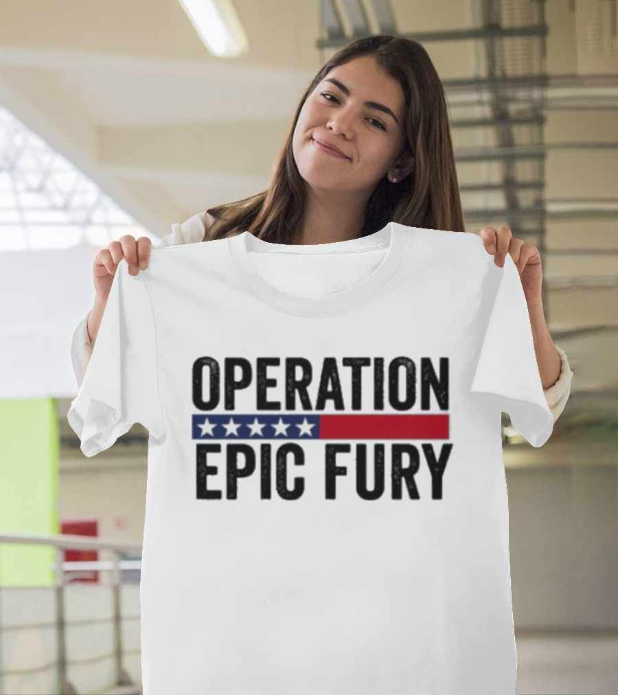 Operation Epic Fury US Iran Five Star Patriot Banner T-Shirt