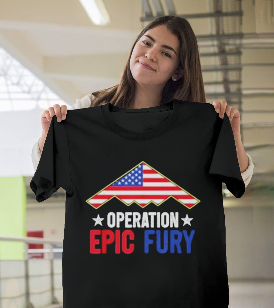 Operation Epic Fury 2026 American Flag Motif T-Shirt
