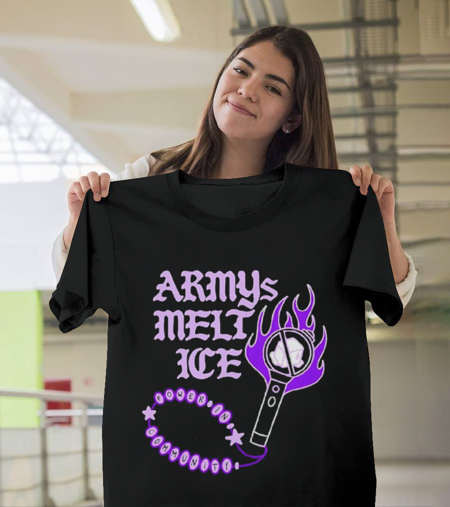 ARMYs Melt Ice Lightstick Flame T-Shirt