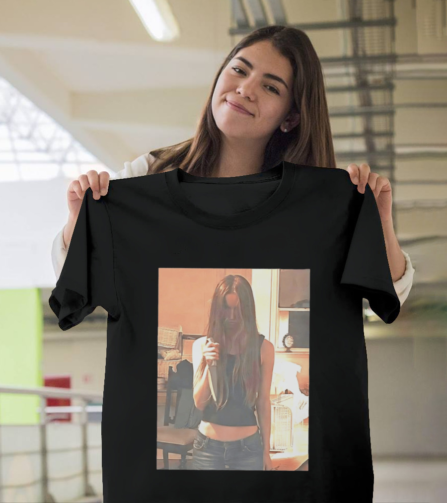 Long Hair Girl With Survival Knife In Room T-Shirt