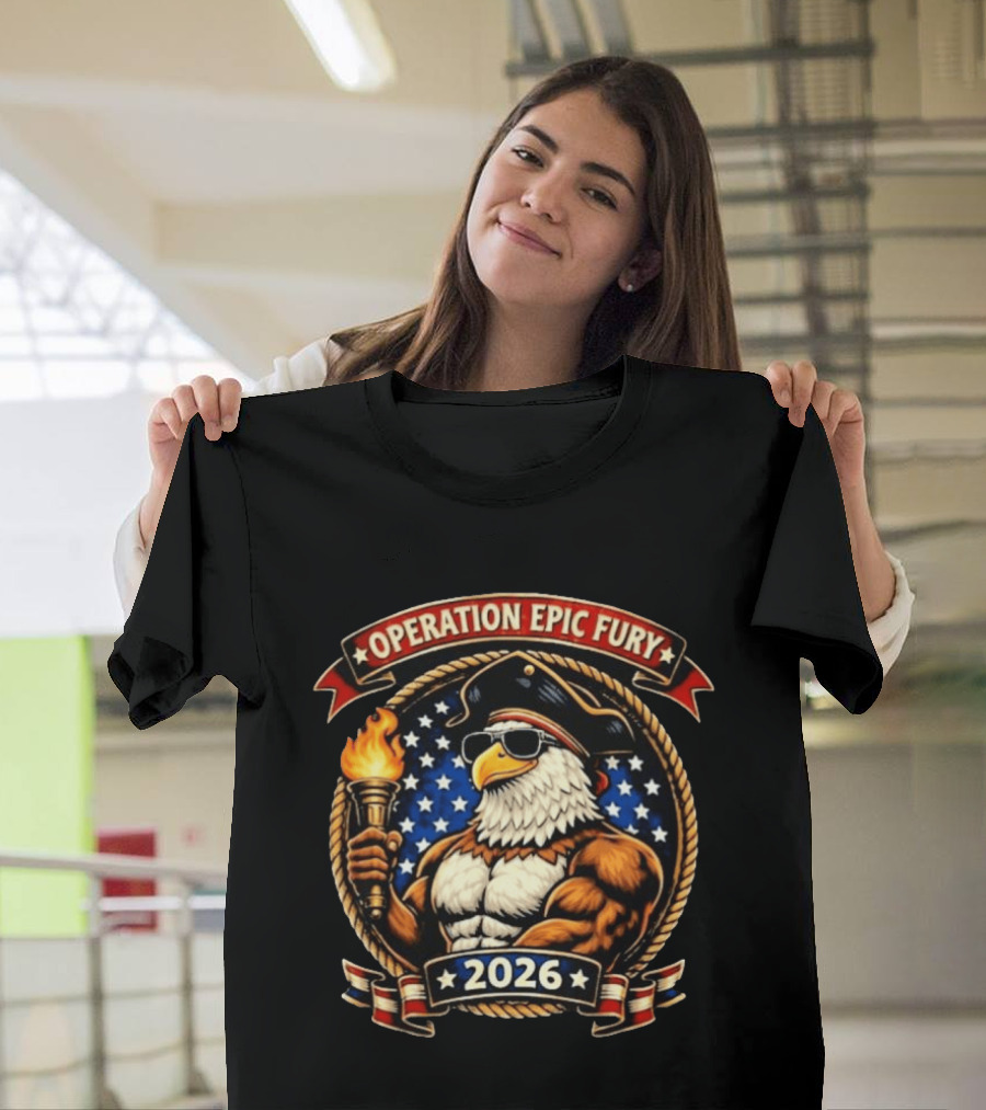 Operation Epic Fury 2026 Patriotic Eagle Muscle T-Shirt