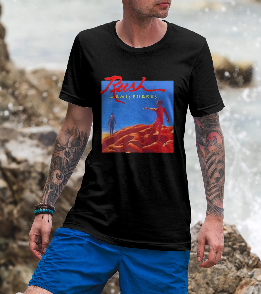Rush Hemispheres Album Cover Artwork With Brain T-Shirt