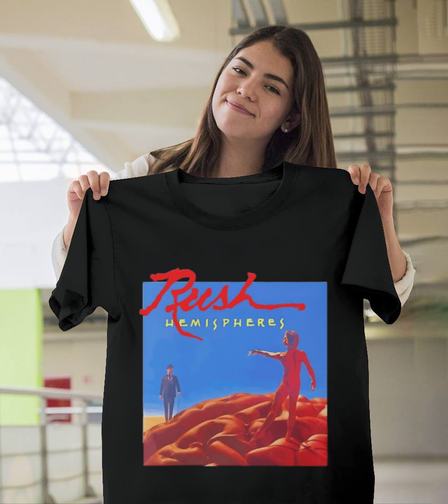 Rush Hemispheres Album Cover Artwork With Brain T-Shirt