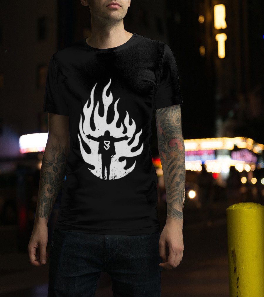 Seth Rollins SR Logo Flames WWE Fire T-Shirt