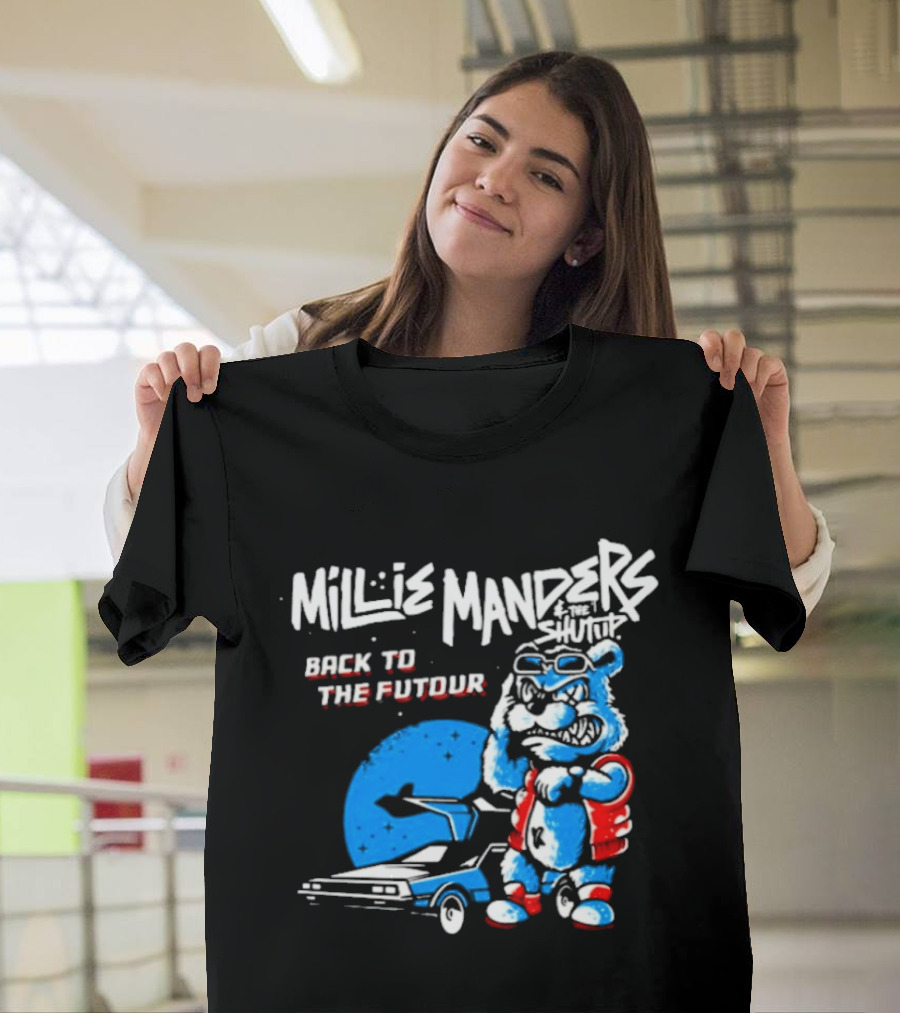 Millie Manders And The Shutup Back To The Futour Retro Cartoon Character And Car T-Shirt